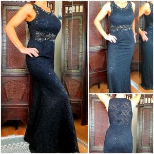 Rory USA Black Formal Sequined Sheath Dress